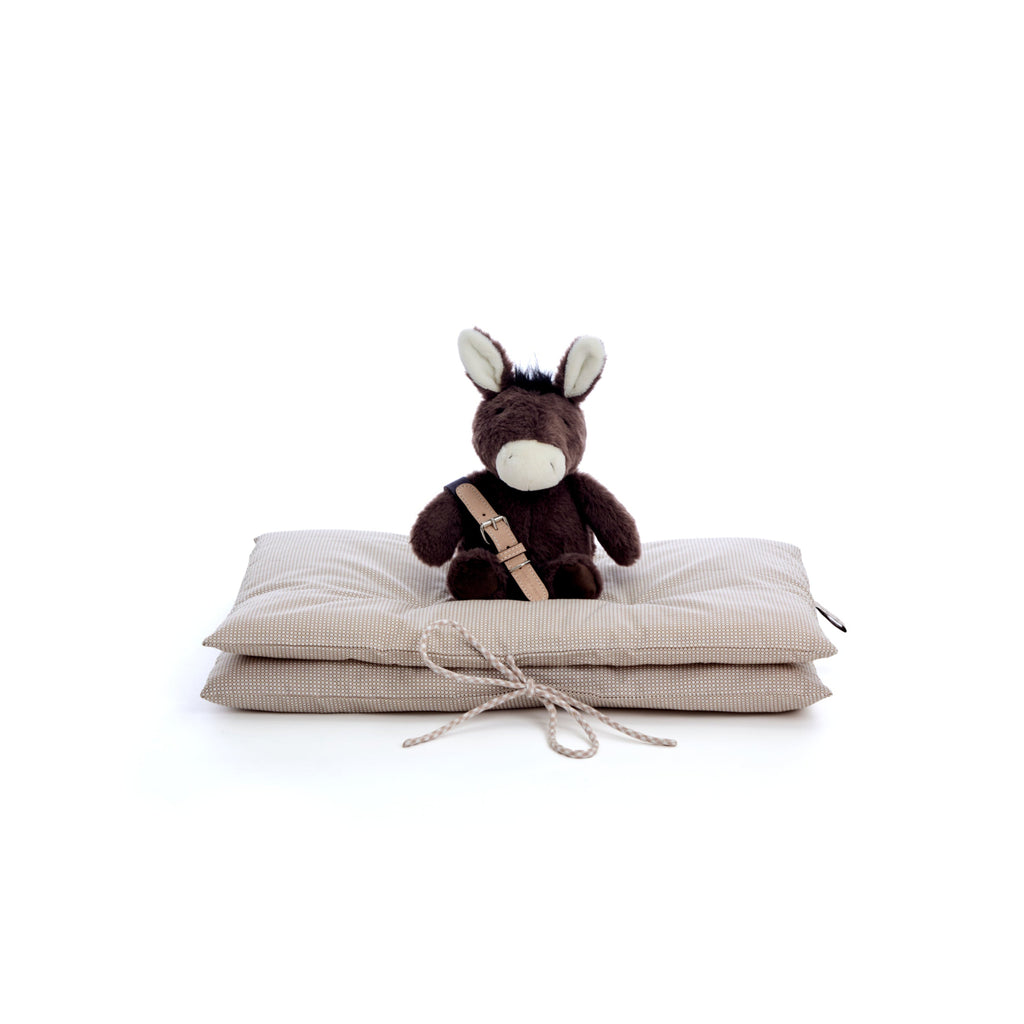 Mungo & Maud Luxury Dog & Cat Outfitters Dante the Donkey Dog Toy Brown Poesy Cotton Quilt Beige