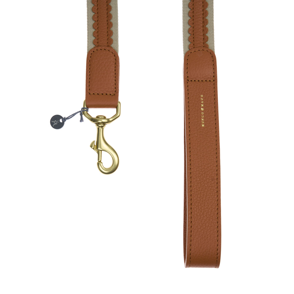 Mungo & Maud Luxury Dog & Cat Outfitters Bonbon Leather Dog Lead Brown