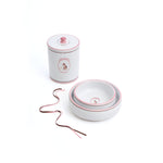 Mungo & Maud Luxury Dog & Cat Outfitters Mademoiselle Dog Bowl Hand-Painted White Pink