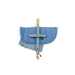 Mungo & Maud Luxury Dog & Cat Outfitters Beetle Dog Coat Blue Baseball Dog Collar & Lead Beige Blue